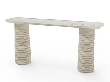 POPPY - Rectangular travertine console table by Mambo Unlimited Ideas - view 2